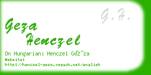 geza henczel business card